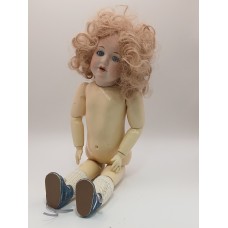 Kestner Style Doll JDK 217 Jointed Curly Hair Blue Eyes 34cm