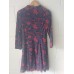 Shui Mo Jia Ren Navy & Coral Floral Lace Dress Size 18 Cheongsam Inspired