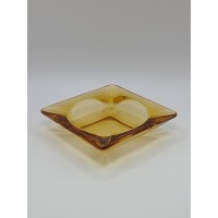 Kaaru-style / Mid-century NZ pressed glass ashtray - Smokey