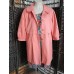 Coral Textured Coat Jacket Puff Sleeve Scallop Detail A/Wear Size M