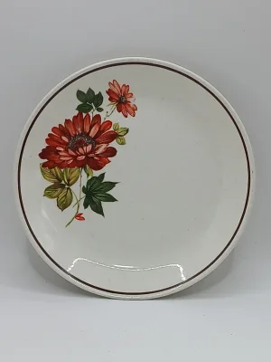 Crown Ironstone New Zealand Floral Side Plate 17cm Retro Vintage