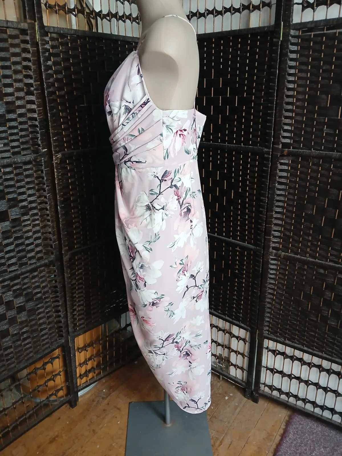 Forever New Petite Floral Midi Dress Blush Pink Size 10