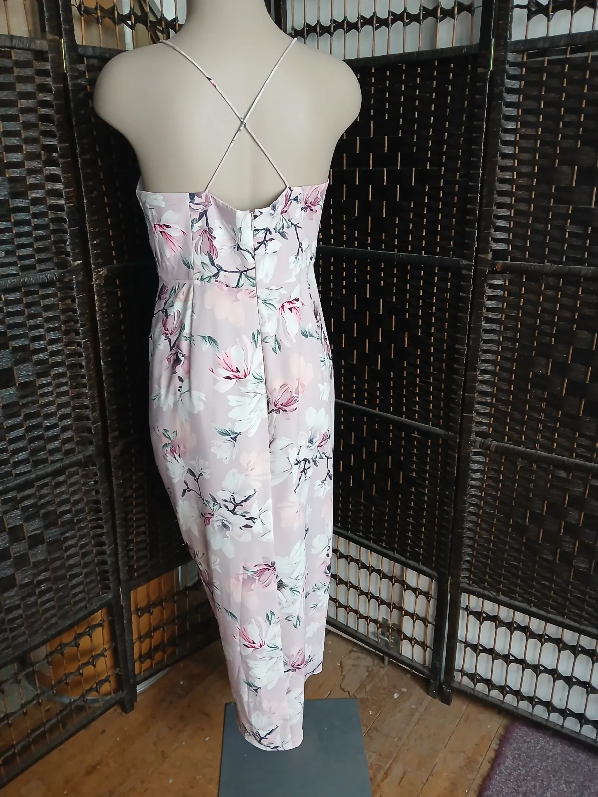 Forever New Petite Floral Midi Dress Blush Pink Size 10