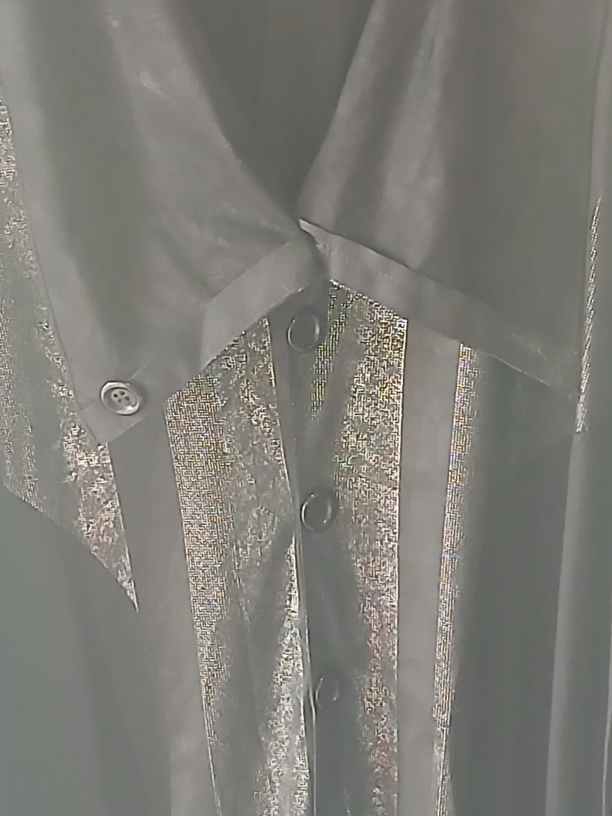 David Pond NZ Avant-Garde Sheer Layered Tunic Vest – Black Silver Shimmer